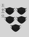 Shop 2-Layer Everyday Protective Mask - Pack of 5 (Jet Black x 5)-Front