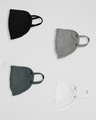 Shop 2-Layer Everyday Protective mask - Pack of 20(Jet Black-White- Meteor grey- Nimbus Grey)-Full