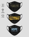 Shop 2-Layer Everyday Protective Mask - Pack of 3 (Fearless Camouflage Text-Danger-Hope Remains)-Design