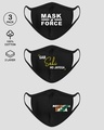 Shop 2-Layer Everyday Protective Mask - Pack of 3 (Mask Force! Sab Sahi! Muskuraega India )-Front