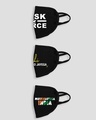 Shop 2-Layer Everyday Protective Mask - Pack of 3 (Mask Force! Sab Sahi! Muskuraega India )-Design