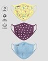 Shop 2-Layer Everyday Protective Mask Pack of 3 (Pastel pattern, paw print, sprinkles)-Front