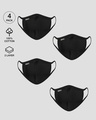 Shop Unisex Black 2-layer Everyday Protective mask (Pack of 4)-Front