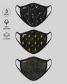 Shop 2-Layer Everyday Protective Masks - Pack of 3 (Constellations-Thunder Bolts-Swirl Pattern)-Front