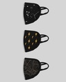 Shop 2-Layer Everyday Protective Masks - Pack of 3 (Constellations-Thunder Bolts-Swirl Pattern)