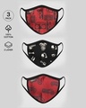 Shop 2-Layer Premium Printed Mask - Pack of 3 (Boomboxes, skull, motorway)