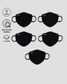 Shop 2-Layer Premium Protective Masks - Pack of 5 (Jet Black)-Front