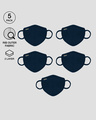 Shop 2-Layer Premium Protective Masks - Pack of 5 (Navy blue)-Front