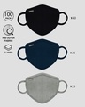 Shop 2-Layer Premium Protective Masks - Pack of 100 (Black-Blue-Meteor Grey)-Design