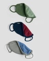 Shop 2 Layer Premium Protective Masks Pack of 3 (Dark Olive-Navy Blue-Meteor Grey)-Full