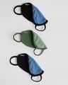 Shop 2-Layer Premium Protective Masks - Pack of 3 (Jet black-Dark olive-Jet black)