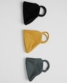 Shop 2-Layer Premium Protective Masks - Pack of 3 (Jet black-Mustard yellow-Nimbus grey)