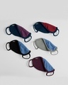 Shop 2-Layer Premium Protective Masks - Pack of 5 (Jet black-Meteor Grey-Burgundy-Blue Red-Blue Purple)