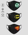Shop 2-Layer Protective Mask - Pack of 3 (Green Lantern Logo Stone (DCL)! Batman (BL)! Superman (SL))-Front