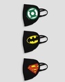 Shop 2-Layer Protective Mask - Pack of 3 (Green Lantern Logo Stone (DCL)! Batman (BL)! Superman (SL))-Design