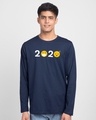 Shop 2020 Emojis Full Sleeve T-Shirt Galaxy Blue-Front