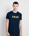 Shop 2020 Emojis Half Sleeve T-Shirt Navy Blue-Front