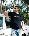Shop 2020 Emojis Half Sleeve T-Shirt Navy Blue