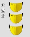 Shop 3 Layer Premium Life Mask Combo of 3 (Pineapple yellow)-Front