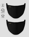 Shop 3 layer Premium Protective Mask Combo of 2 (Jet Black)-Front