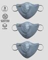 Shop 3 Panel Fashion Mask Combo of 3 (Sea Ice Blue)-Front