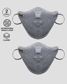 Shop 3 Panel N-95 Mask - Combo of 2  (Melange Grey)-Front