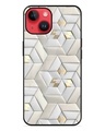 Shop 3D Soft Geometry Premium Printed Glass Cover for Apple iPhone 14 (Shock Proof, Scratch Resistant)-Front