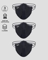 Shop 5 Layer Bewakoof N 95 Reusable Life Mask Men Combo of 3 (Jet Black)-Front
