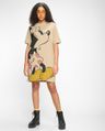 Shop Women's Brown Mickey The Original Graphic Printed Oversized T-shirt Dress-Front