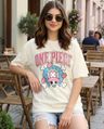 Shop Women's Gardenia Chopper Onepiece Graphic Printed Oversized T-shirt-Front