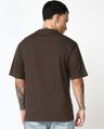 Shop Men's Chocolate Brown Superman Logo Graphic Printed Oversized T-shirt-Full