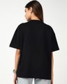 Shop Women's Jet Black Superman Logo Graphic Printed Oversized T-shirt-Full