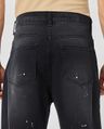 Shop Men's Black Paint Splatter Printed Washed Straight Fit Jeans