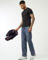 Shop Men's Blue Washed Straight Fit Jeans-Full