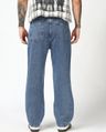 Shop Men's Blue Applique Washed Straight Fit Jeans-Design