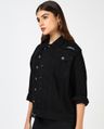 Shop Women's Black Typography Denim Jacket-Design