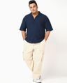 Shop Men's Peageant Blue Textured Oversized Plus Size Shirt-Full