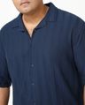 Shop Men's Peageant Blue Textured Oversized Plus Size Shirt
