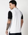 Shop Men's Bright White & Black Color Block Polo T-shirt-Full