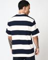 Shop Men's Blue & White Striped Oversized T-shirt-Full