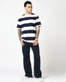 Shop Men's Blue & White Striped Oversized T-shirt