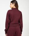Shop Women's Tawny Port Maroon Crop Zipper Sweatshirt-Design