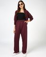 Shop Women's Tawny Port Maroon Crop Zipper Sweatshirt-Full