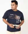 Shop Men's Navy Blue Zenith Graphic Printed Plus Size T-shirt-Front