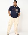 Shop Men's Navy Blue Zenith Graphic Printed Plus Size T-shirt-Full