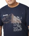 Shop Men's Navy Blue Zenith Graphic Printed Plus Size T-shirt