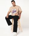 Shop Men's Ginger Root Brown Rodeo Rizz Dept Graphic Printed Oversized Plus Size T-shirt-Full