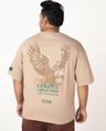 Shop Men's Ginger Root Brown Kind Graphic Printed Oversized Plus Size T-shirt-Front