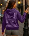 Shop Women's Purple Offline Graphic Printed Oversized Hoodies-Front