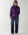 Shop Women's Purple Offline Graphic Printed Oversized Hoodies